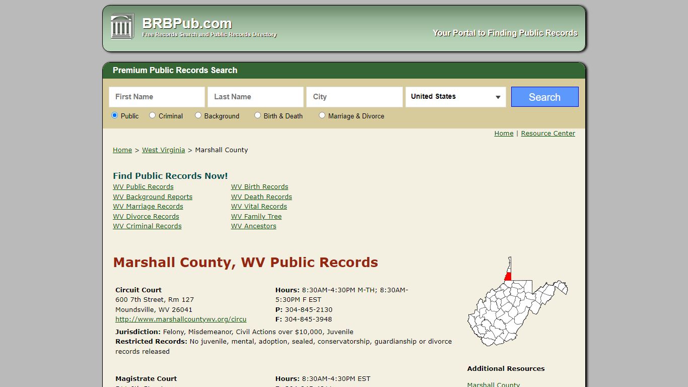 Marshall County Public Records | Search West Virginia ...